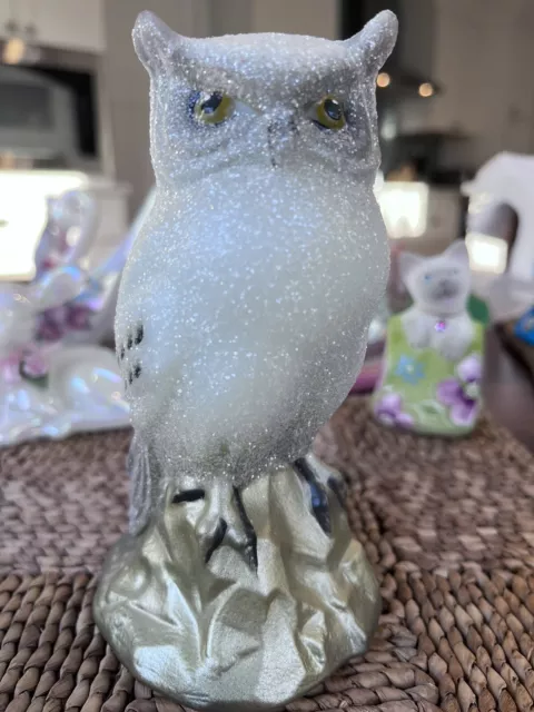 Fenton Marble Glass Owl Figurine