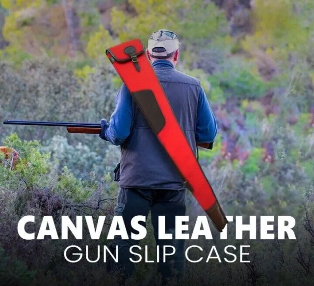 Shotgun Slip Canvas Leather Gun Slip Hunting Rifle Case Shooting Gun Bag