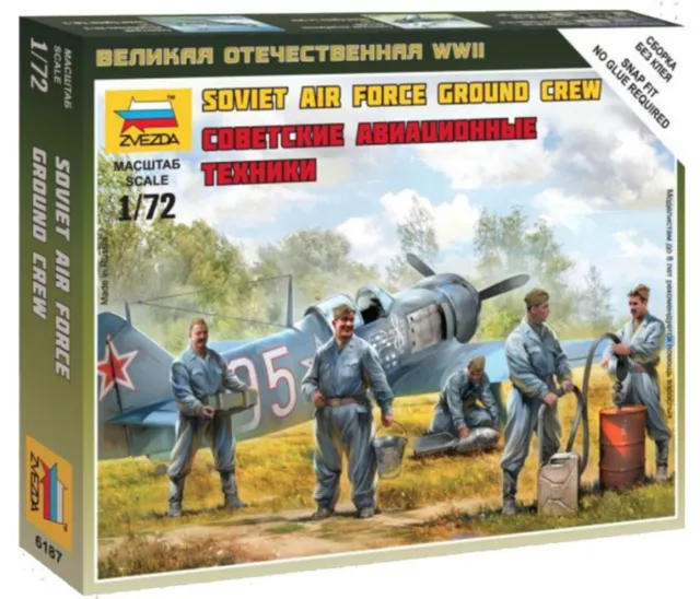 Zvezda 6187 - 1/72 Wargame Addon Soviet Airforce Ground Crew  - Neu