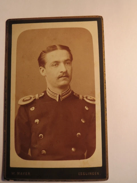 Esslingen - Soldat in Uniform mit Epauletten - Offizier - Portrait / CDV