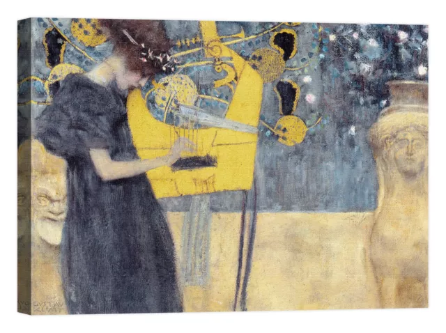 QUADRO Gustav Klimt Musik Stampa su tela Canvas effetto dipinto