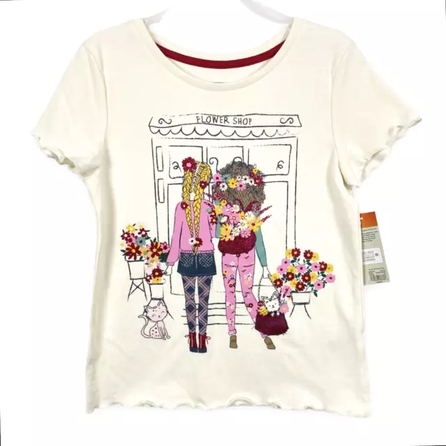 365 Kids Garanimals Girls T Shirt Top 7 Flower Shop Friends Cat Dog Graphic Tee