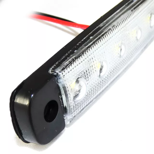 30 X 12v, 12 Volts Blanc 6 Led Feux De Gabarit Signalisation Car Van Tracteur 3