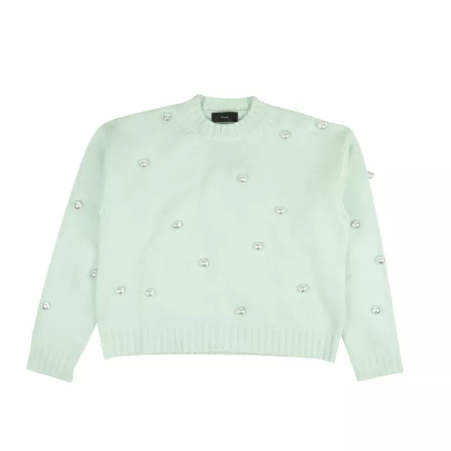 NWT ALANUI Mint Green Knit Marble Studder Cashmere Sweater Size S $1295