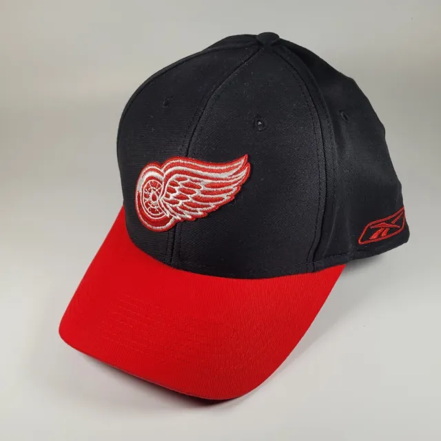 Black Detroit Red Wings Core Primary Logo Adjustable Hat REEBOK CCM