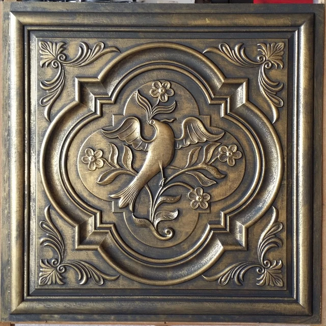 Ceiling tile Faux tin ancient gold decor restaurant wall panel PL39 10pcs/lot