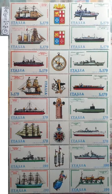 Italy Repubblica 1977-1980 - Navi Complete 4 Foglietti Nuovi  - 16 Stamps New**