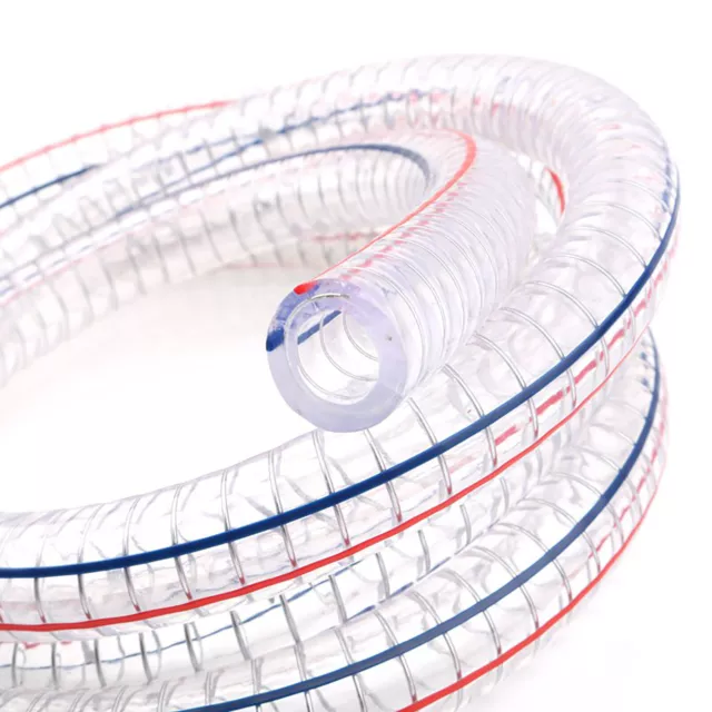 Heavy Duty Braided Wire Reinforced Clear Flexible PVC Hose Pipe - Water Air Fuel 3