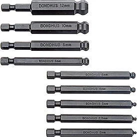 Bondhus 10899 Set 9 Balldriver Power Bits 2-12mm Bondhus 10899 037231108991