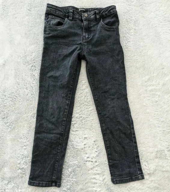 DKNY Girl's Jeans Size 7 Straight Jeans Kids Black Dark Wash Denim EUC