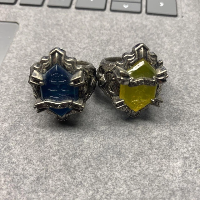 Katekyo Hitman Reborn! Vongola Ring 2pcs Set Merchandise Blue Yello/Silver J0492