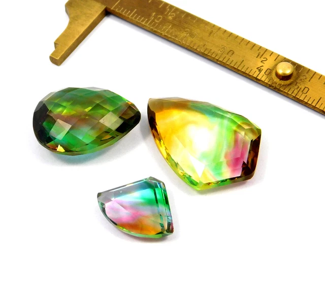 Lot De Perles Tourmaline Naturelle 2mm Rond à Facettes - Multi-couleurs, Vrac