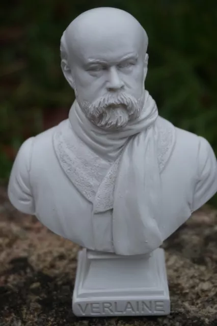 Re0472 Figurine Statuette Reproduction Paul Verlaine Buste  Poete Serie Ecrivain