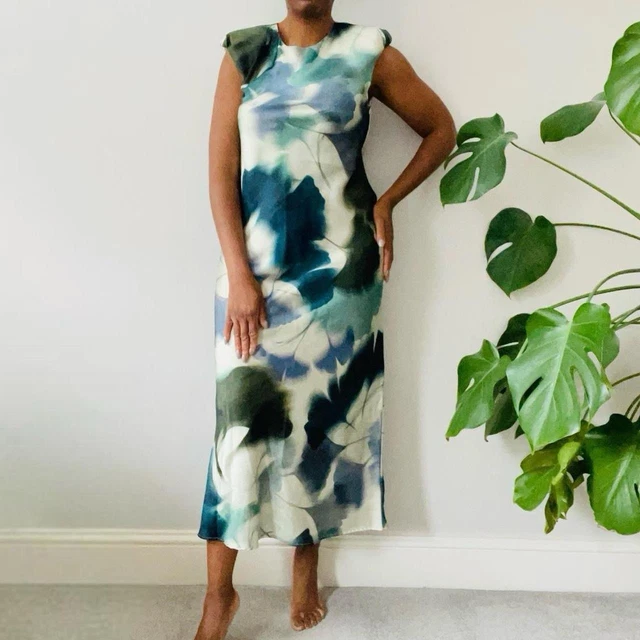 BNWT ZARA SIZE Lime Green Corset Satin Midi Dress M 42.29 - PicClick UK