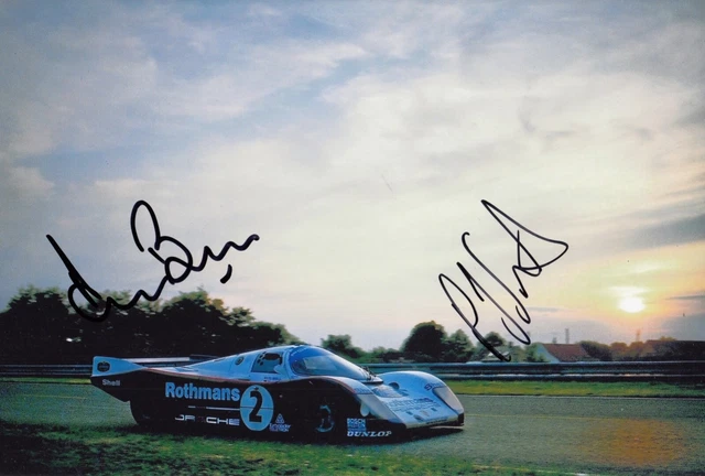 Hans Stuck and Derek Bell Hand Signed Porsche 12x8 Photo Le Mans Autograph 1