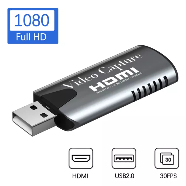 HDMI To USB 2.0 Video Capture Card 1080P HD Recorder Game/Video Live Streaming