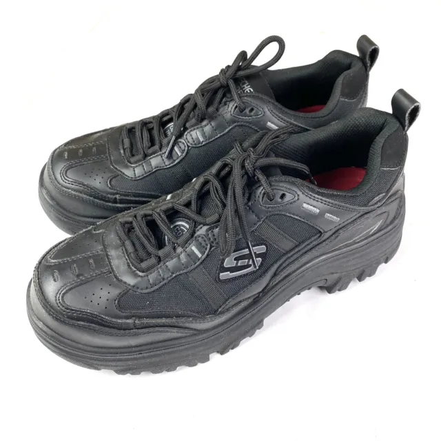 Skechers Men’s 10.5 Sneakers Shoes Safety Toe Work Burgin Sawda Black 200088W