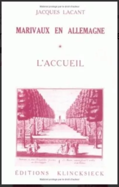 Marivaux en Allemagne -  T1 -  L'Accueil - Jacques Lacant - TBE