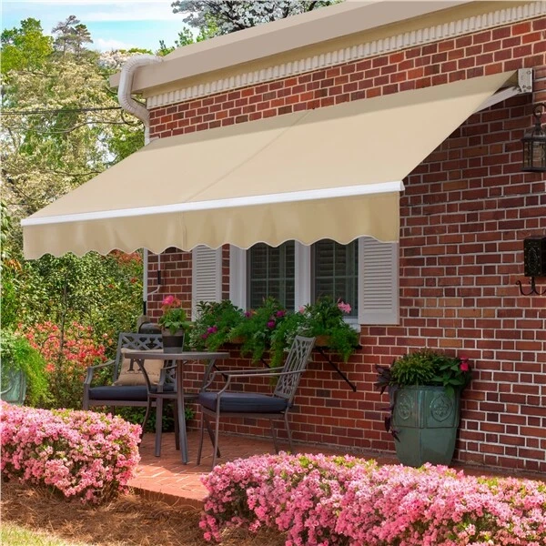 Tenda da Sole a Muro Bitonto con Bracci Estensibili e Manovella Tettuccio Parasole 250 x 200 cm (LxP) Grigio Scuro [en.casa] | Leroy Merlin