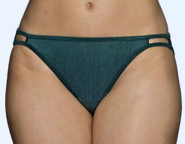 VANITY FAIR Illumination Emerald Green String Bikini Panty Womens Sz S 5 M 6 L 7 2