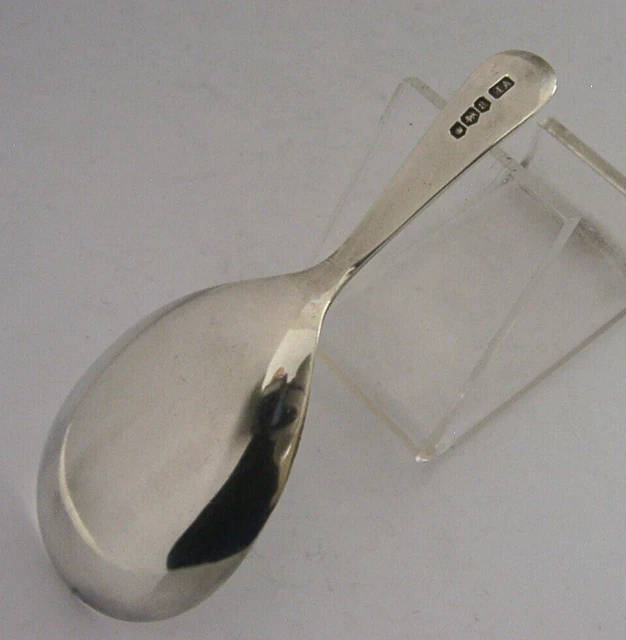English Antique Solid Sterling Silver Hanoverian Caddy Spoon 1918 Sheffield 2