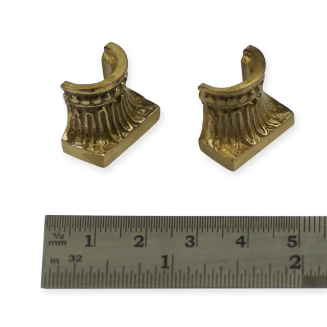 2x Clock decoration brass feet finials parts case clockmakers spares ornamental