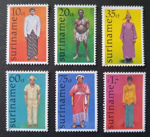 1978 Suriname Netherlands Set Costumes Folklore Culture Vf Mnh