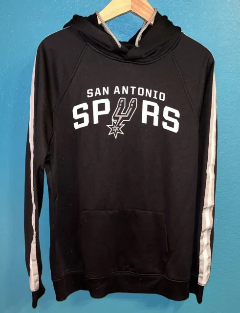 San Antonio Spurs Hoodie NBA Basketball Mens Small Black Iron On Logo