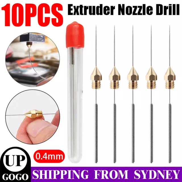 10PCS 0.4mm Extruder Nozzle Drill Kit for 3D Printer Nozzle Cleaning Cleaner Box