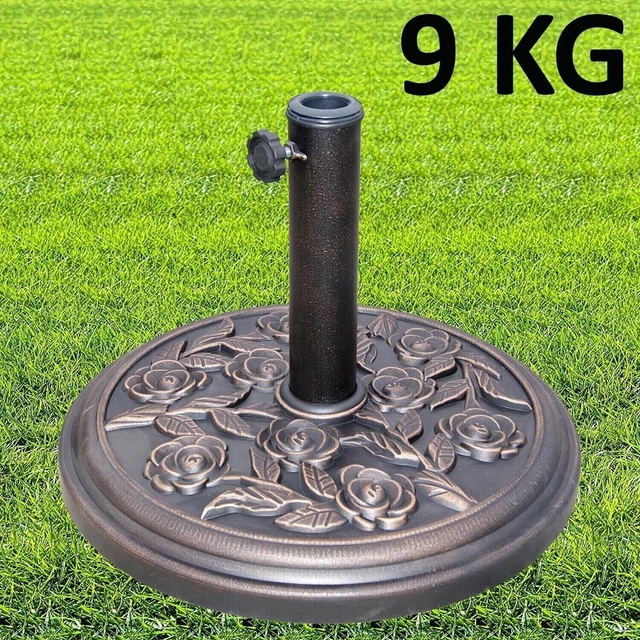 9KG CAST IRON Round Umbrella Parasol Base Stand Patio Outdoor Garden