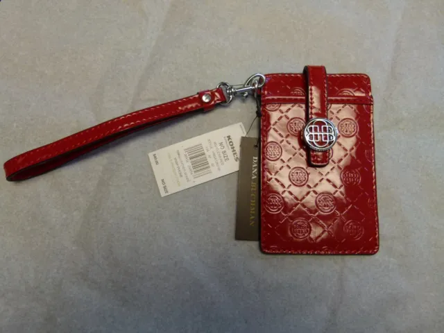 Dana Buchman Embossed Phone Case Red Faux Leather Snap Closure Pretty!!! New