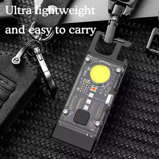 LED Mini Keychain Light EDC Pocket Flashlight Camping UV Rechargeable Torch