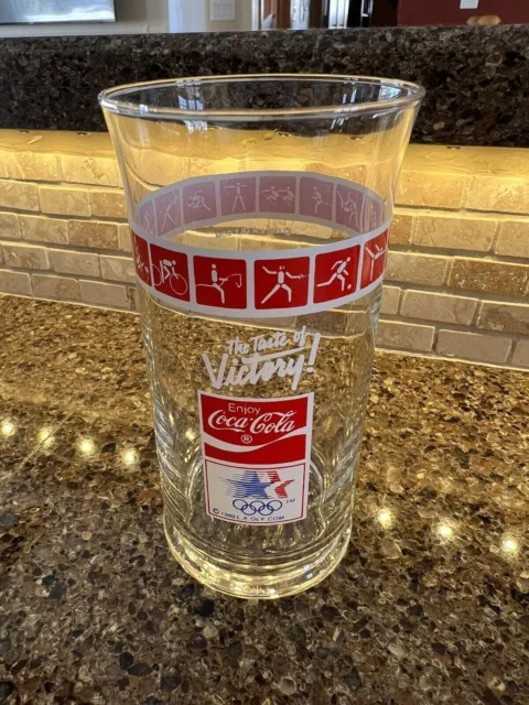 Vintage Coca-Cola 1980 LA Olympics GlassThe Taste Of Victory Olympic Flair