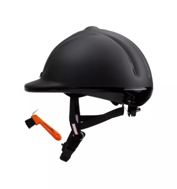 Reithelm YOUNGSTER Casco schwarz matt + Hufkratzer Reiterladen24.de