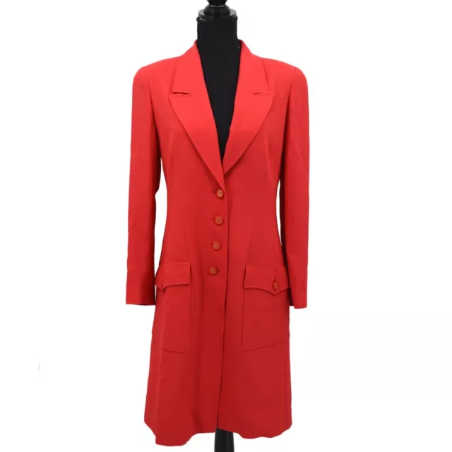 Chanel 97P #40 CC Logos Button Long Sleeve Jacket Coat Red Vintage 97550