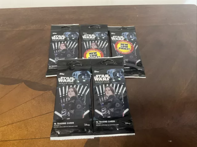 Lot Of 5 Topps Star Wars Rogue One And 1 Force Awakens Fat Packs. New!!