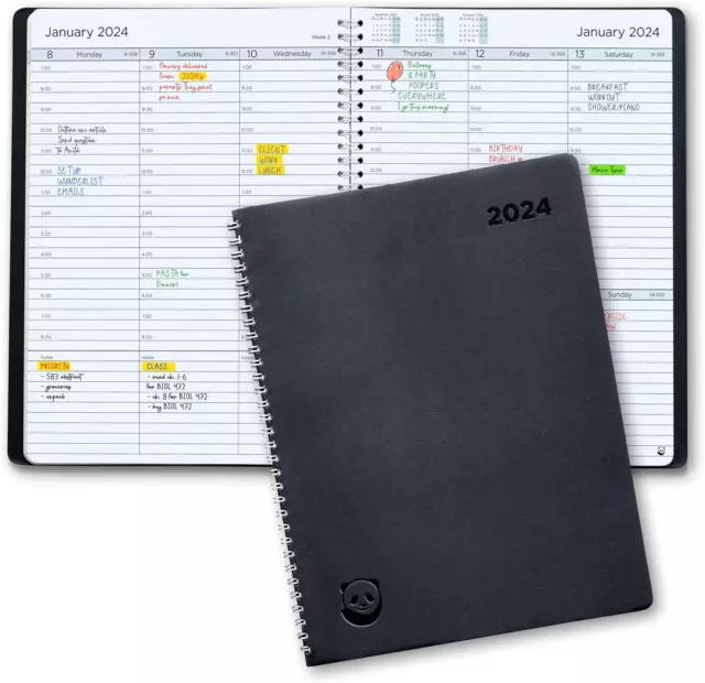 2024 Diary by Smart Panda – A4 Week to View Dated Planner – Simple Design Inspir