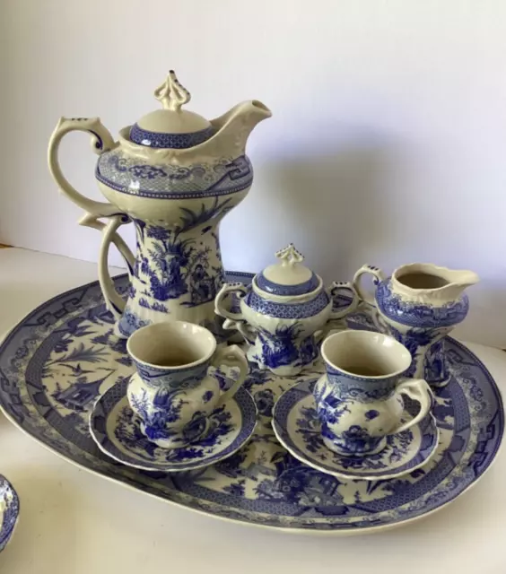 Antiche Riproduzioni Italian  Blue and White Hot chocolate Tea  21 piece set