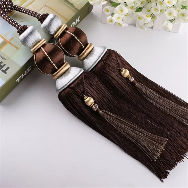 1 Pair Curtain Braided Rope Tassels Tiebacks Tie Backs Lantern Ball Decor 6