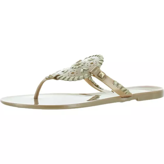 Jack Rogers Womens Georgica Gold Jelly Sandals Shoes 5 Medium (B,M) BHFO 5052