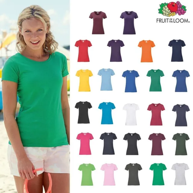 Women's Lightweight Cotton T-shirt - Fruit of the Loom Lady-fit top
