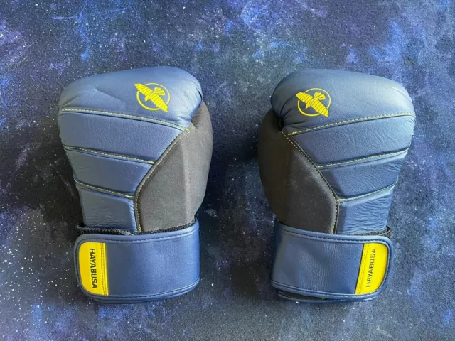 Hayabusa T3 Boxing Gloves - Navy / Yellow - TOKUSHU 16oz - Very Little Use