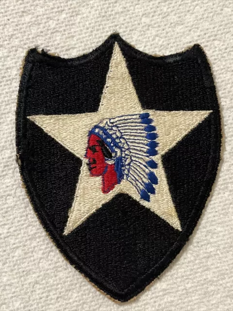 Original WWII 2nd Infantry Division Patch Snowy Back