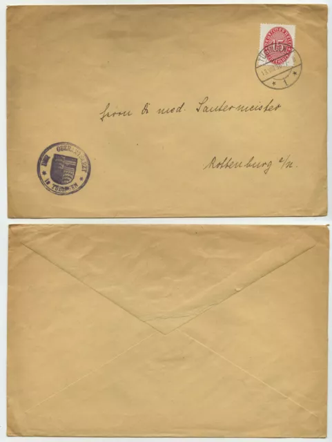78473 - Mi.Nr. 124 - Beleg Oberamtsarzt - Tübingen 13.8.1930 nach Rottenburg