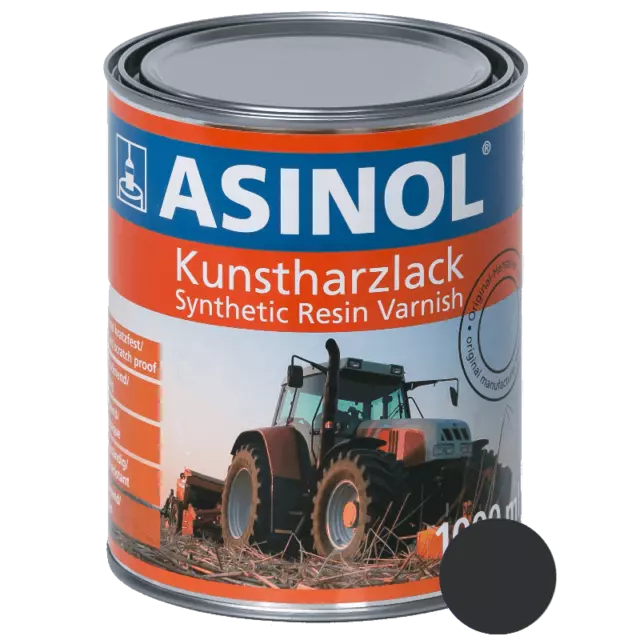 (15,98 EUR/l) Kunstharzlack RAL 7021 Schwarzgrau 1.000 ml Lack Farbe ASINOL