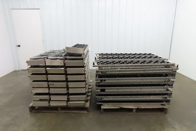 Unex Span Track 12x48" Carton Flow Wheel Bed Pallet Rack Gravity Roller Conveyor