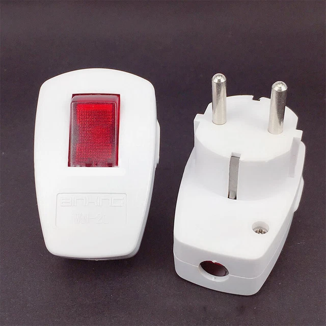 REWIREABLE EU POWER Plug Wih on-off Power Swtich 250V 10A Receptacle ...
