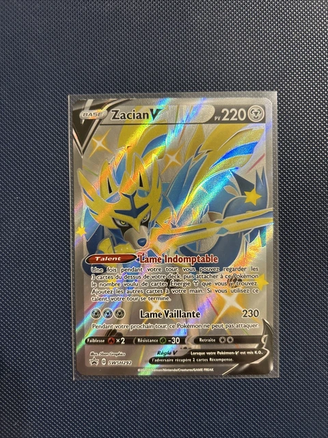 Coffret 10 Cartes Pokémon – Zacian V SWSH292 Full Art Secrète, Zénith Suprême 12.5