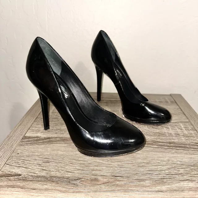 B Brian Atwood Women’s 8.5 Black Patent Leather Pumps High Heels Classic Sleek