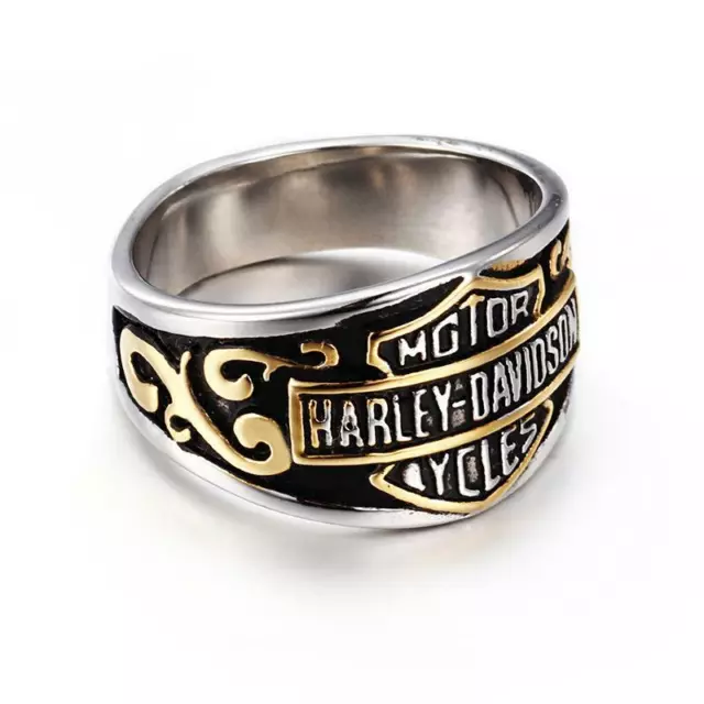 Harley Davidson Motor Cycles Ring Men's Golden Handmade - All Sizes Available